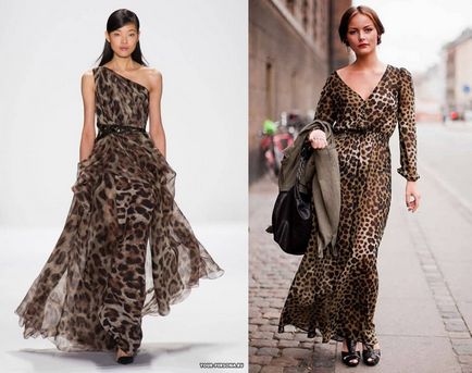 Леопардовое платье з принтом, довге в підлогу і короткий
