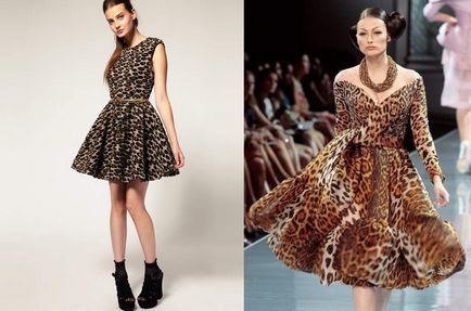 Rochie de leopard cu imprimare, lungă pe podea și scurtă