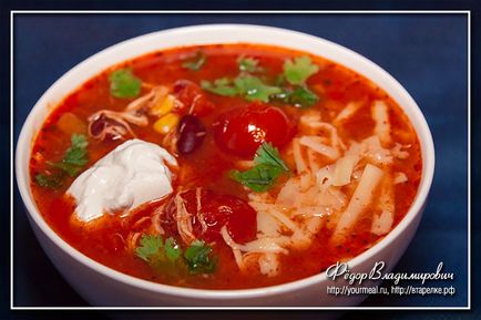 Mexikói csípős csirke leves, házi receptek