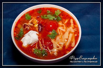 Mexikói csípős csirke leves, házi receptek