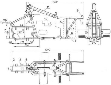 Motocicletă despre patru roți, model-constructor