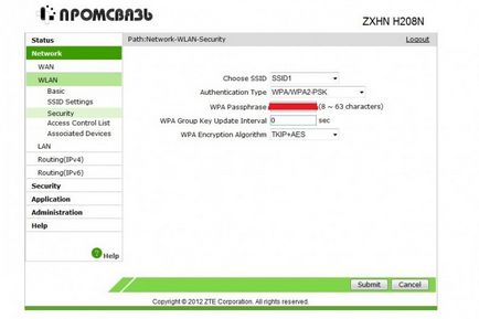 Configurarea fluturelui pe un link zxhn h208h