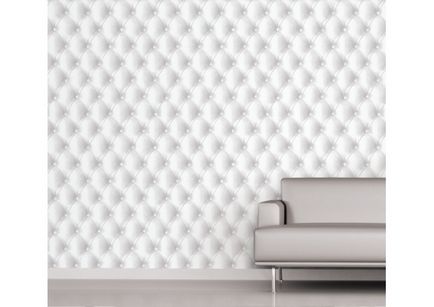 Wallpaper - bőrkárpit varrás (fehér) - 8888-08 - Koziel háttérkép gyűjtemény - Koziel gyár - style