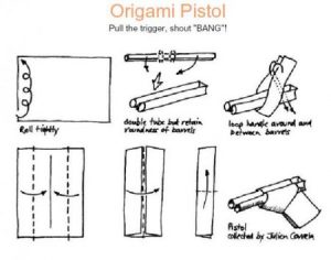 Pistol Origami pentru fotografii și lecții video