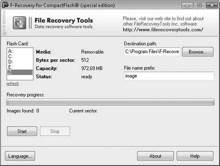 Програма f-recovery for compactflash