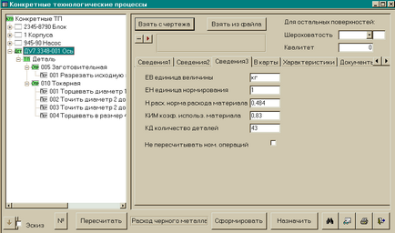 Calcularea normelor de timp, calculul factorului de utilizare a materialelor (kim) în