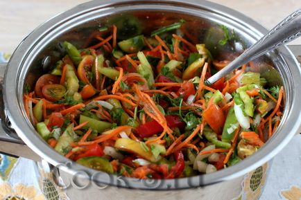 Рецепт салату із зелених помідорів на зиму без стерилізації з фото