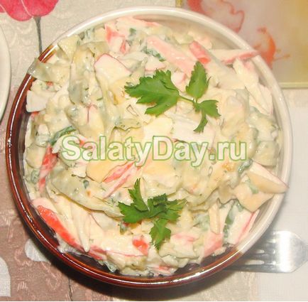 Salată cu omeletă - pentru prânz sau gustare rețetă cu fotografie și video