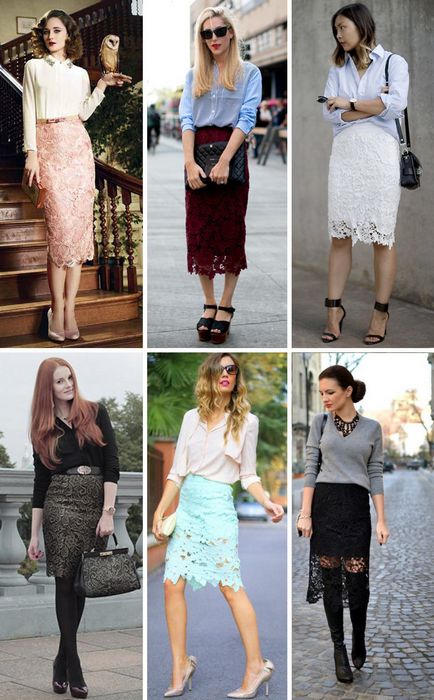 Cu ce ​​sa poarte fusta dantelă 50 de fotografii combinate elegant