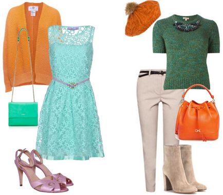 Combinația de verde și portocaliu în haine