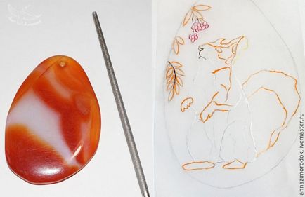 Hozzon létre egy medál festett rock mókus őszi technológia Fedoskino lakk miniatűr - Fair