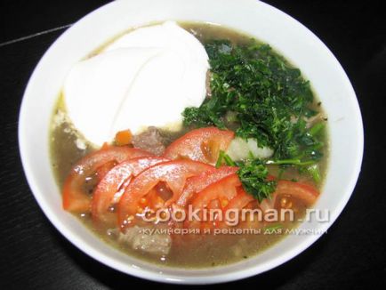 Supa cu ciuperci și carne de vită - gătit pentru bărbați