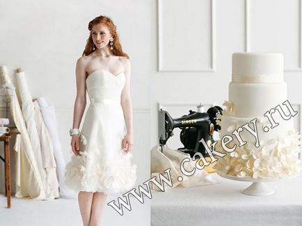 Tort de nunta în stilul de rochii - o combinație neonatală