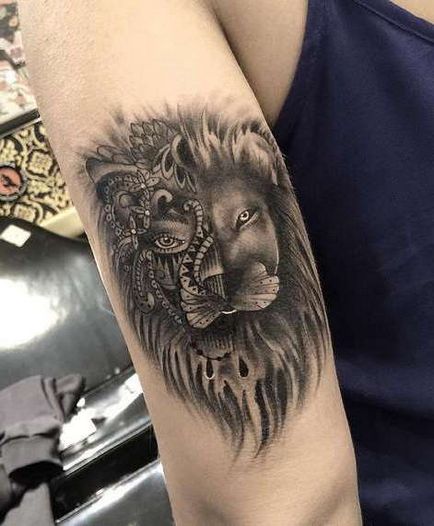 Tattoo oroszlán tetoválás érték, 40 fényképek, vázlatok (oroszlán) Tattoo oroszlán tetoválás értéke 40 fotók, vázlatok