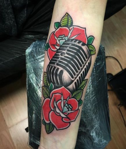 Tattoo valoare tatuaj microfon, fotografie, schițe