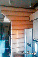 Stivuirea unei frânghii decorative în case din lemn