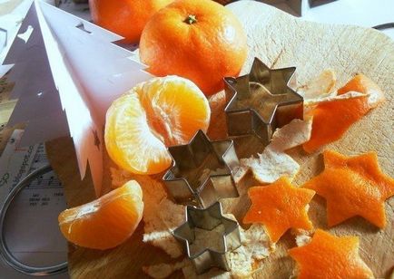 Ornamente din tangerine, de exemplu de facut, fotografie