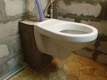 Telepítése felfüggesztett WC a telepítést és a beton alap