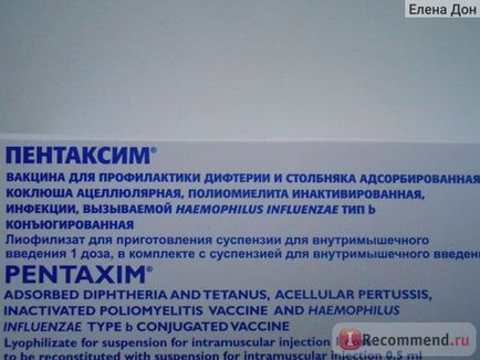 A vakcina Pentaxim - „DPT oltás
