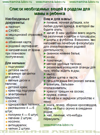 Речі в пологовий будинок для мами і дитини список необхідного, що потрібно взяти з собою