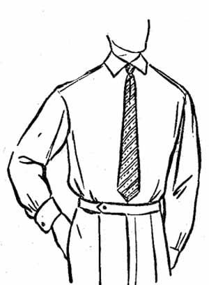 Modelul unui guler de cămașă pentru bărbați pe coș