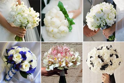 Бяла сватбен букет - как да изберете опции за комбинации от цветове със снимки