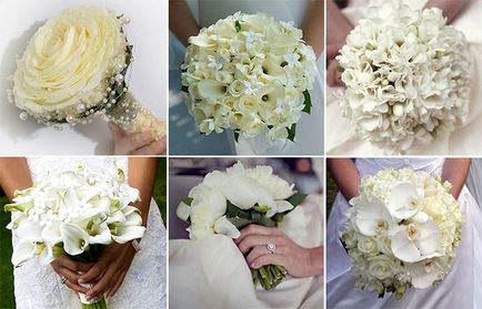Білий весільний букет - як вибрати, варіанти поєднання кольорів з фото