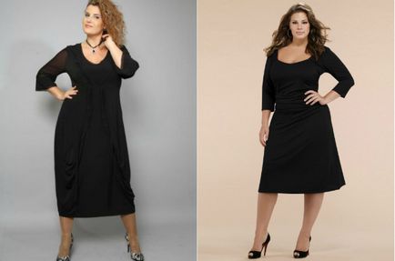 Rochie neagra pentru femei pline - stiluri foto, felomena