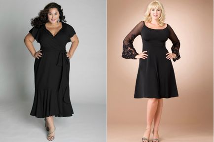 Black Dress az elhízott nők - fotó stílusok, Fel
