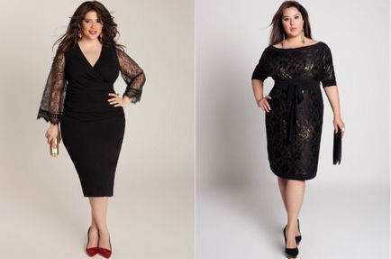 Rochie neagra pentru femei pline - stiluri foto, felomena