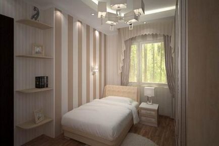 A design egy hosszú, keskeny szoba (hálószoba) A design egy hosszú, keskeny szoba