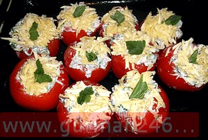 Фаршировані помідори рецепт, запечені помідори в духовці
