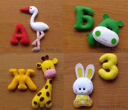 Simțiți alfabetul cu jucăriile simțite