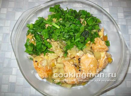 Trout gătit cu legume într-o oală - gătit pentru bărbați