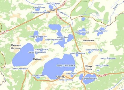 Де знаходяться Шацькі озера на мапі