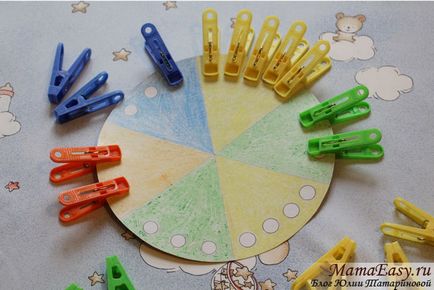 Jocuri cu clothespins pentru copii de la 1, 5 ani