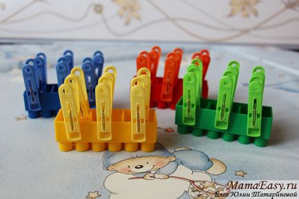 Jocuri cu clothespins pentru copii de la 1, 5 ani