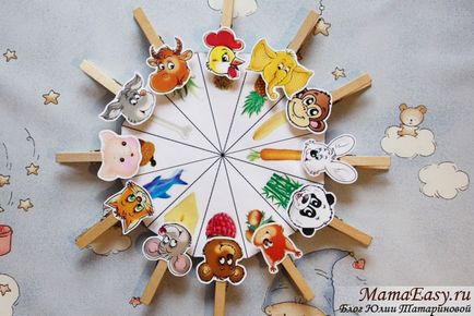 Jocuri cu clothespins pentru copii de la 1, 5 ani