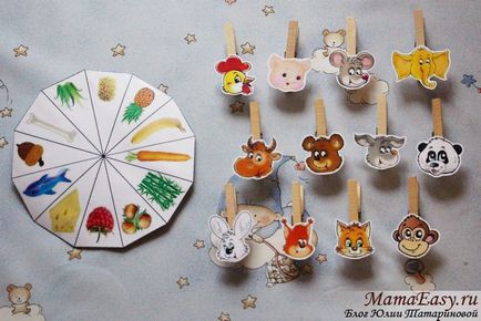 Jocuri cu clothespins pentru copii de la 1, 5 ani