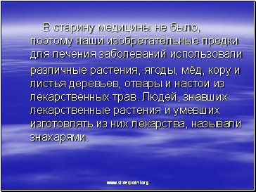 Як лікувалися наші предки - презентація біологія