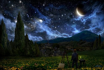 Як намалювати копію картини «зоряна ніч» Вінсента Ван Гога