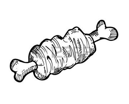 Cum să atragă carne, o bucată de carne în creion în etape bzconnect