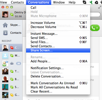 Cum să arătați interlocutorului desktop-ul dvs. (pentru a partaja) pe skype