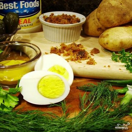 Картопляний салат з беконом - покроковий рецепт з фото на