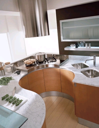 Bucătării rotunde, design interior de fotografie - revista online incomodează