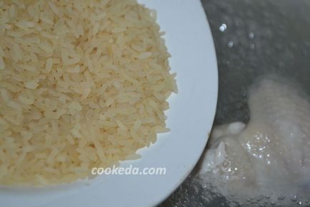 Supă de pui cu orez și fasole verde