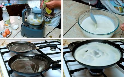 Nylon - clătite subțiri în lapte cu brânză de vaci