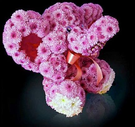 Buchete neobișnuite - animale din flori (fotografie)