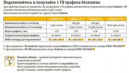 Огляд інтернет-тарифів Білайн для модему