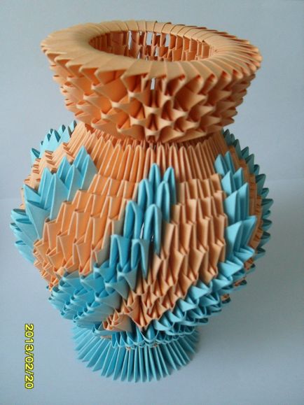 Origami Module Vase - Origami vase de asamblare - modular bloguri origami sergei tarasova